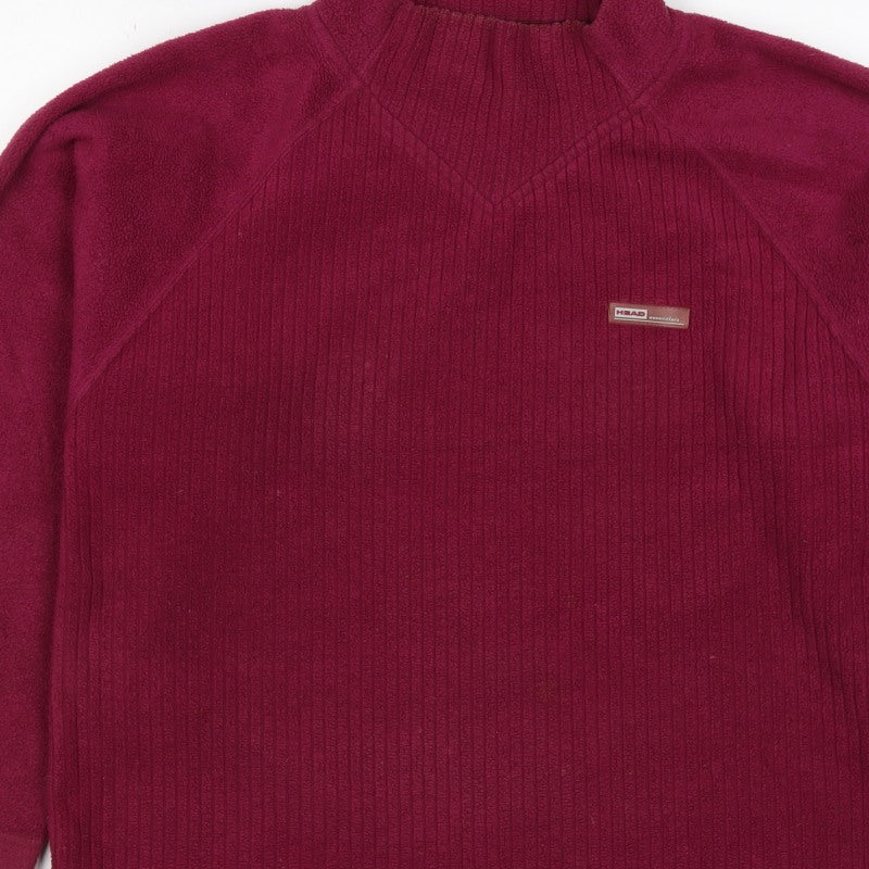 HEAD Essentials Women Burgundy UK 10 Pullover Fleece Sweatshirt Raglan