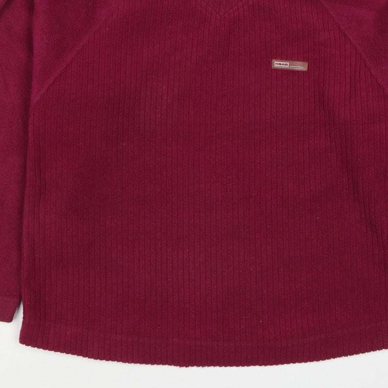 HEAD Essentials Women Burgundy UK 10 Pullover Fleece Sweatshirt Raglan