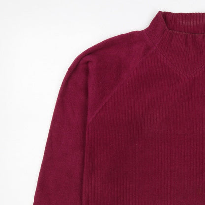 HEAD Essentials Women Burgundy UK 10 Pullover Fleece Sweatshirt Raglan