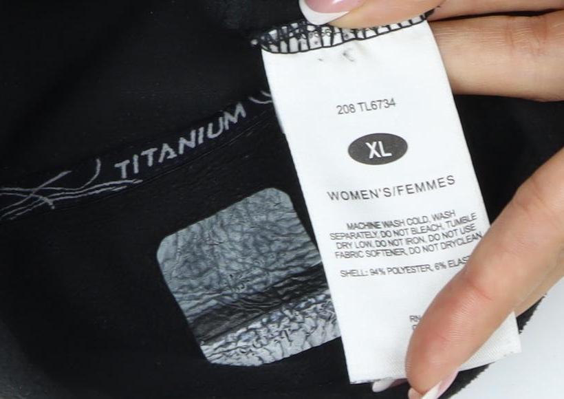 Columbia Women Black XL Titanium 1/4 Zip Fleece Sweatshirt High Neck