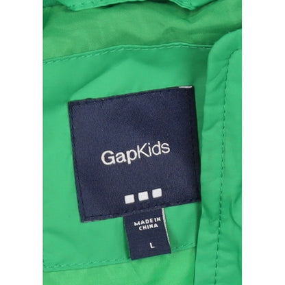 Gap Kids Girls Green L Puffer Gilet Ruffle Fleece-Lined Waistcoat