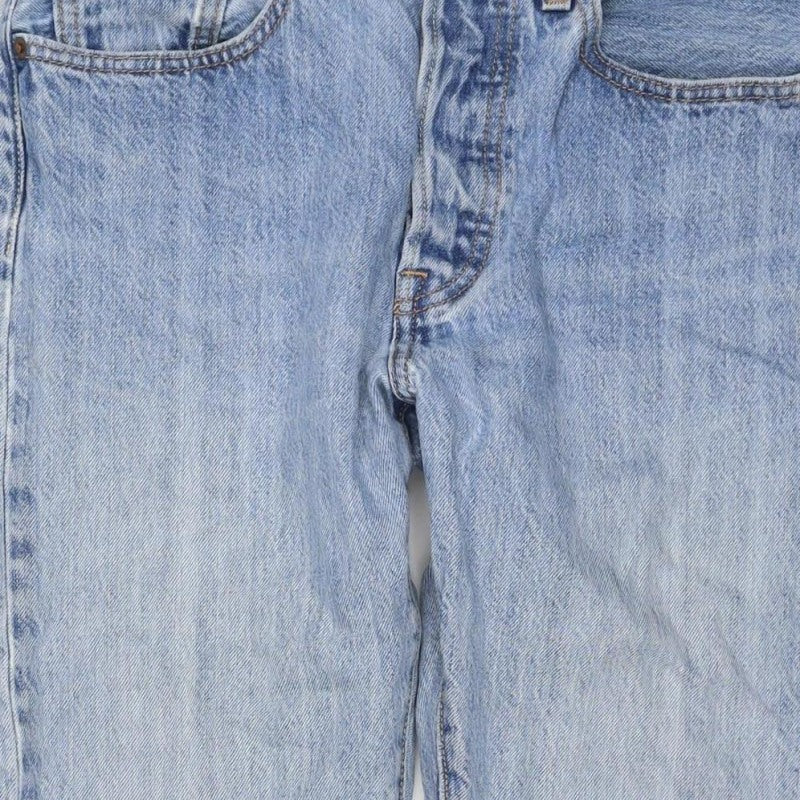 Levi's Premium Men's Blue W34 L30 Straight Light Wash Distressed Jeans