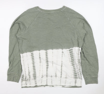 Marks and Spencer Women Green Tie Dye Sweatshirt Size 10 Crew Neck
