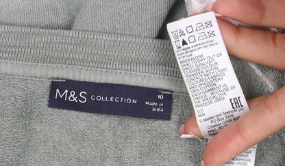 Marks and Spencer Women Green Tie Dye Sweatshirt Size 10 Crew Neck