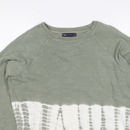Marks and Spencer Women Green Tie Dye Sweatshirt Size 10 Crew Neck