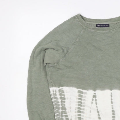 Marks and Spencer Women Green Tie Dye Sweatshirt Size 10 Crew Neck