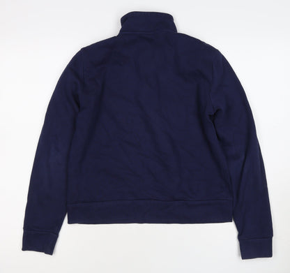 Puma Women’s Blue S 1/4 Zip Logo Sweatshirt High Neck