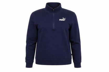 Puma Women’s Blue S 1/4 Zip Logo Sweatshirt High Neck