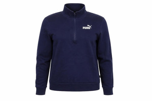 Puma Women’s Blue S 1/4 Zip Logo Sweatshirt High Neck