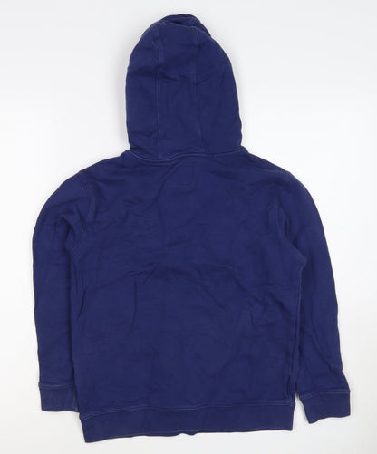 Vans Boys Blue Medium Pullover Hoodie Logo Print Cotton Hooded