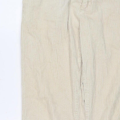 Weekday Women’s Ivory Corduroy Trousers UK 22 Straight Leg Cotton