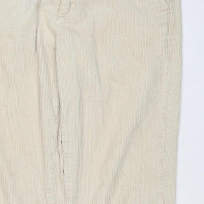 Weekday Women’s Ivory Corduroy Trousers UK 22 Straight Leg Cotton