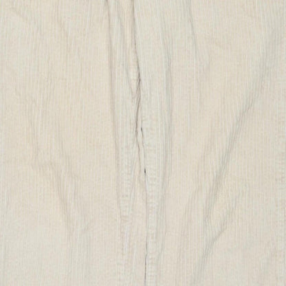 Weekday Women’s Ivory Corduroy Trousers UK 22 Straight Leg Cotton
