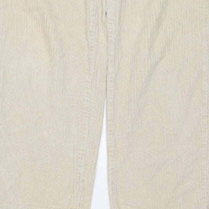 Weekday Women’s Ivory Corduroy Trousers UK 22 Straight Leg Cotton