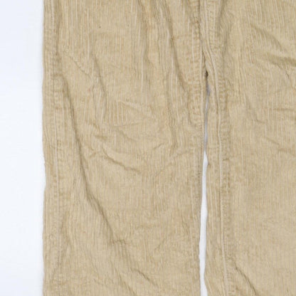 Levi's Women Beige Size 26 Ribcage Straight Ankle Corduroy Trousers
