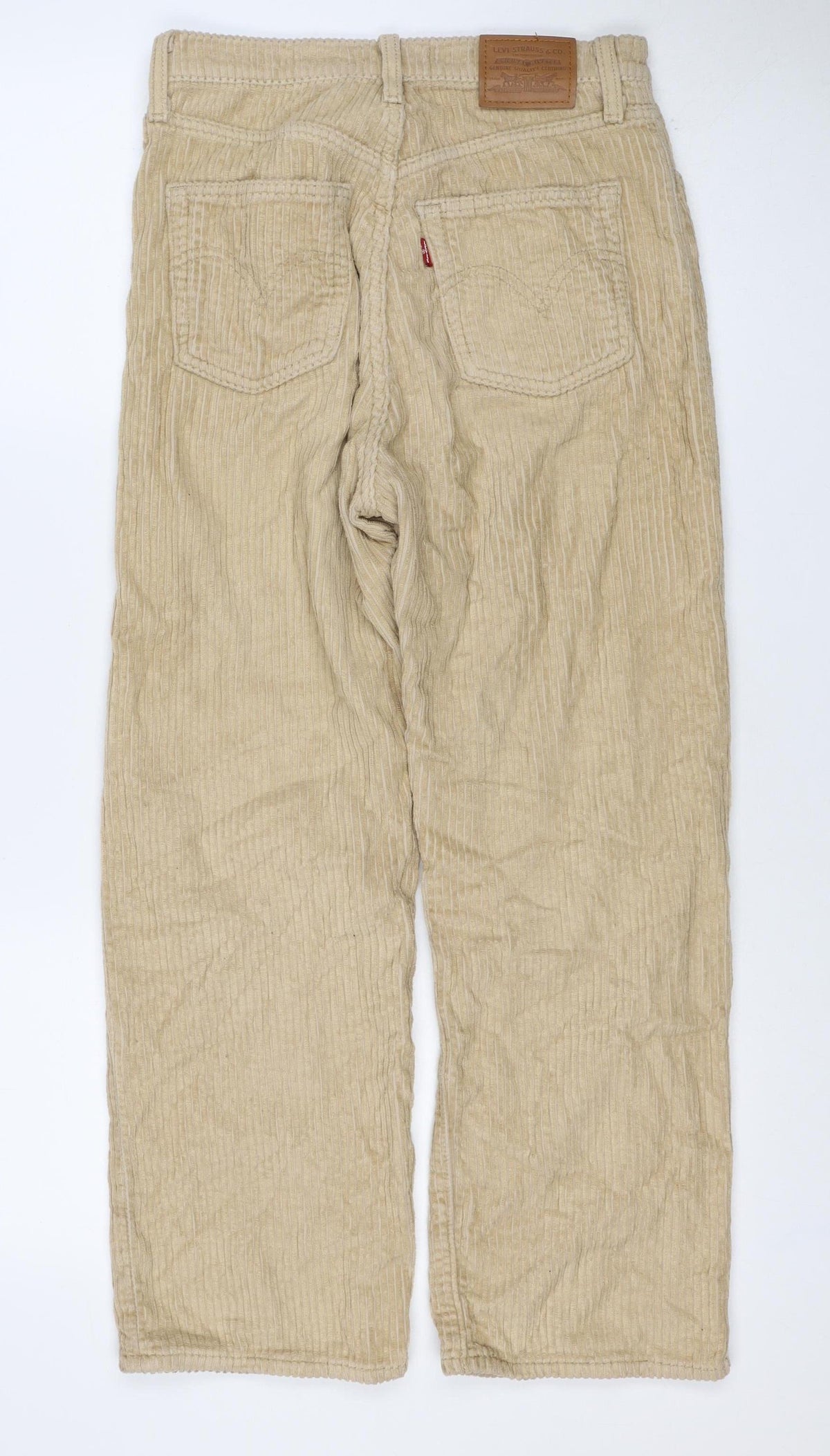 Levi's Women Beige Size 26 Ribcage Straight Ankle Corduroy Trousers