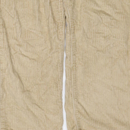 Levi's Women Beige Size 26 Ribcage Straight Ankle Corduroy Trousers