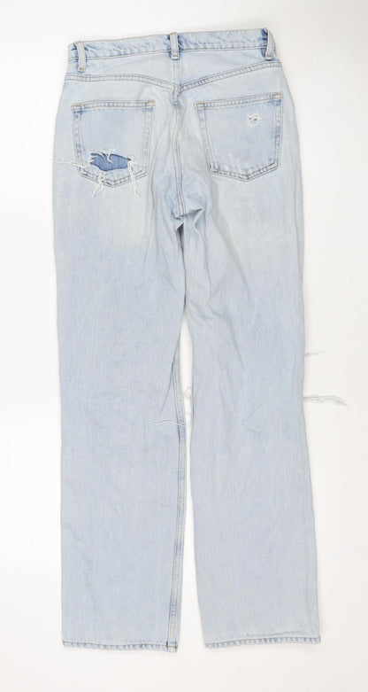 & Other Stories Women Blue UK 8 High Rise Distressed Straight Jeans