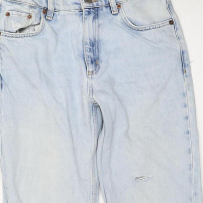 & Other Stories Women Blue UK 8 High Rise Distressed Straight Jeans