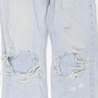 & Other Stories Women Blue UK 8 High Rise Distressed Straight Jeans