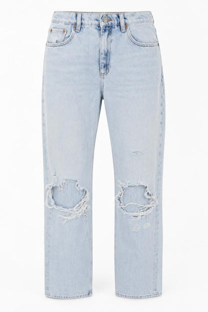 & Other Stories Women Blue UK 8 High Rise Distressed Straight Jeans