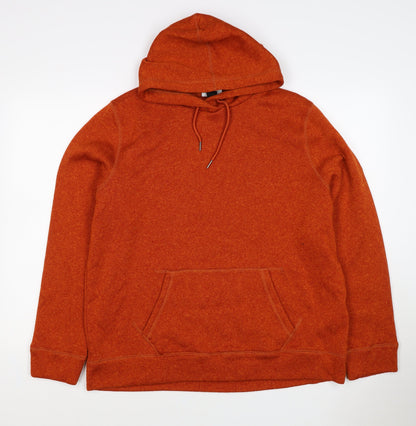 TOG24 Unisex Adults Orange XL Pullover Hoodie Drawstring Pockets