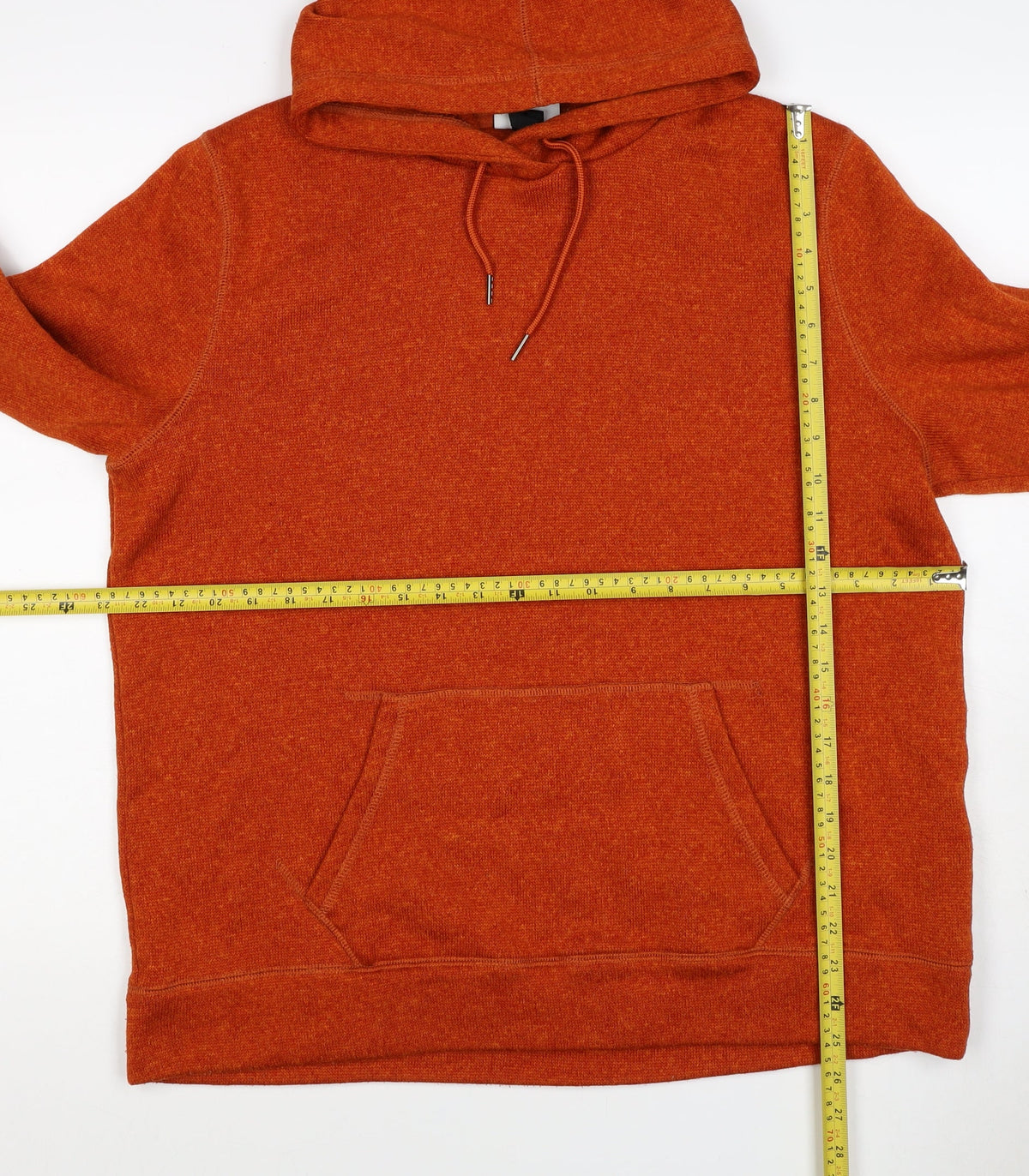 TOG24 Unisex Adults Orange XL Pullover Hoodie Drawstring Pockets