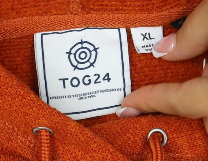 TOG24 Unisex Adults Orange XL Pullover Hoodie Drawstring Pockets