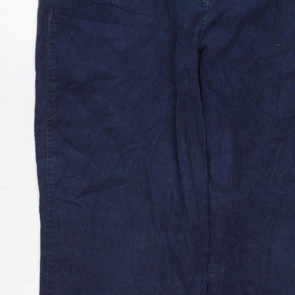 Marks & Spencer Women’s Navy Corduroy Straight Trousers UK 16