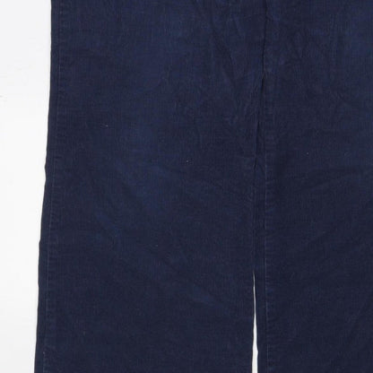 Marks & Spencer Women’s Navy Corduroy Straight Trousers UK 16