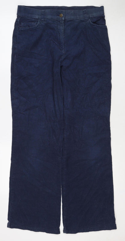 Marks & Spencer Women’s Navy Corduroy Straight Trousers UK 16