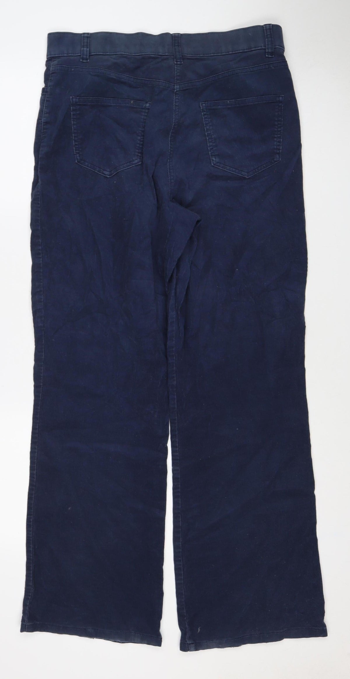 Marks & Spencer Women’s Navy Corduroy Straight Trousers UK 16