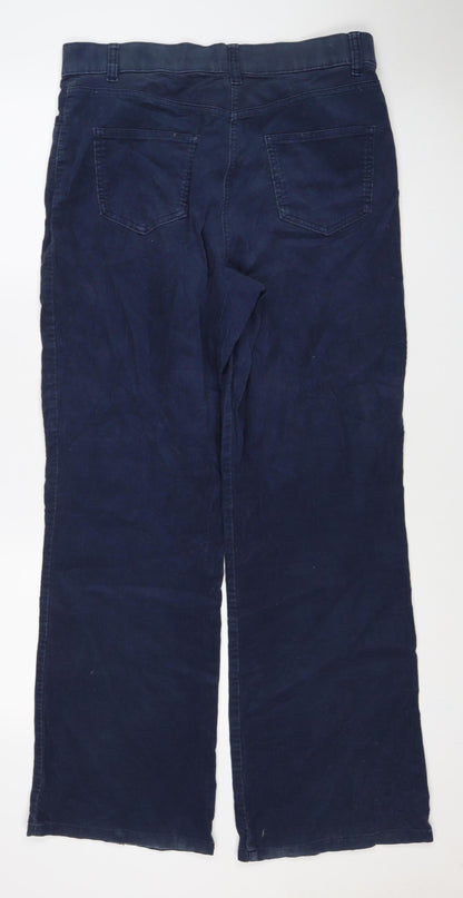 Marks & Spencer Women’s Navy Corduroy Straight Trousers UK 16