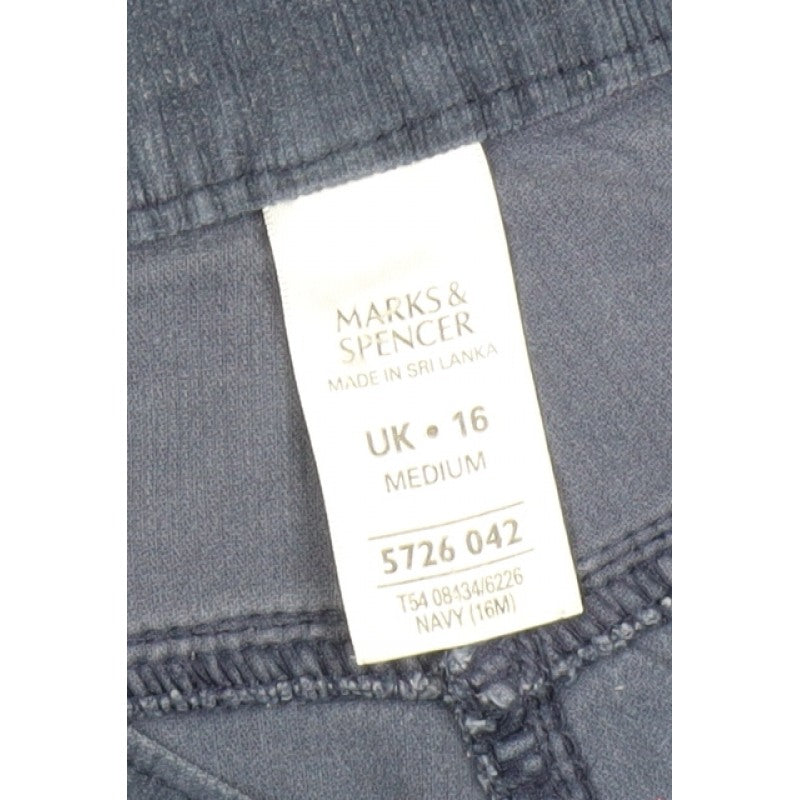 Marks & Spencer Women’s Navy Corduroy Straight Trousers UK 16