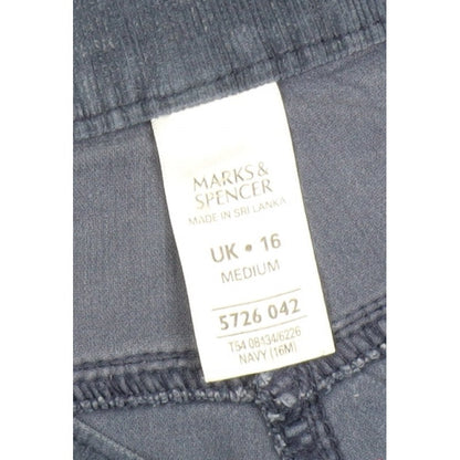 Marks & Spencer Women’s Navy Corduroy Straight Trousers UK 16