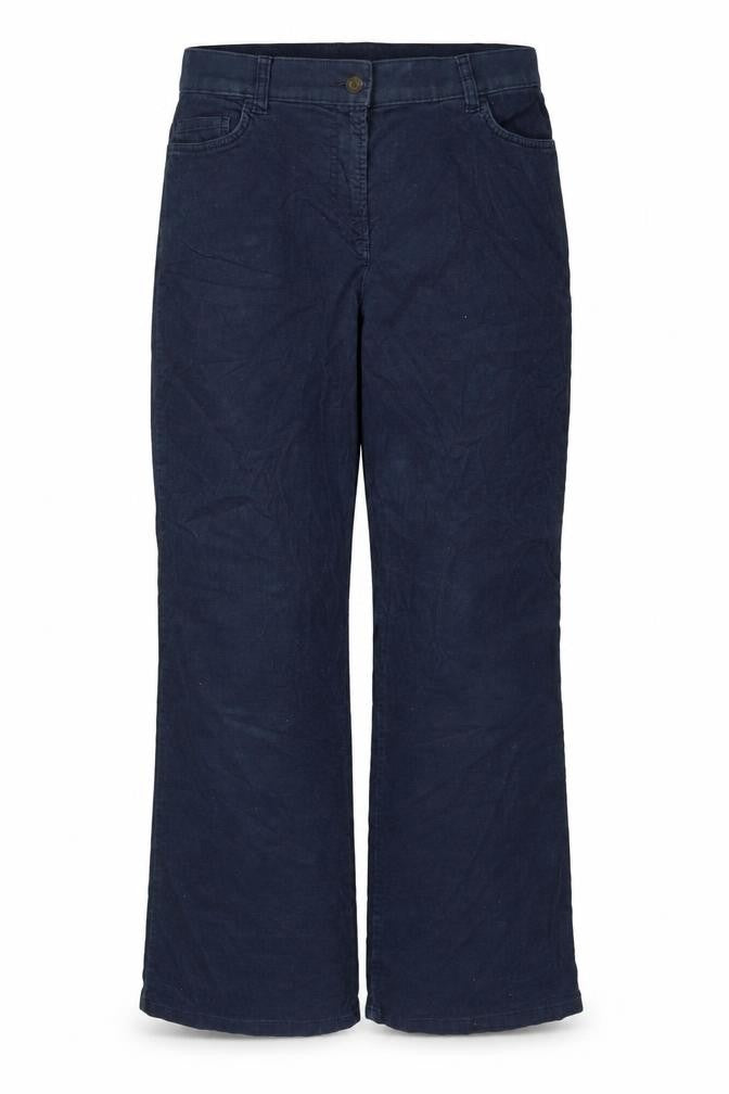 Marks & Spencer Women’s Navy Corduroy Straight Trousers UK 16