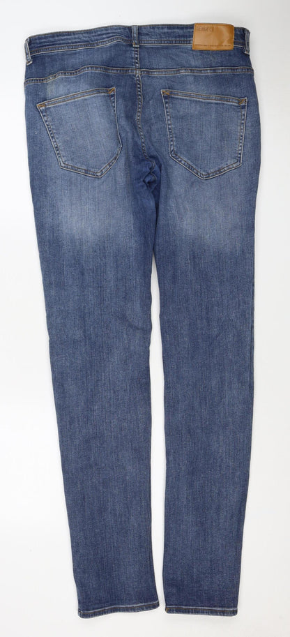 Denim Co. Men’s Blue W34 L34 Slim Straight Stretch Jeans