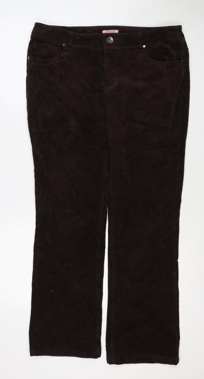 Joe Browns Women’s Brown Corduroy Bootcut Trousers UK 14 Pockets