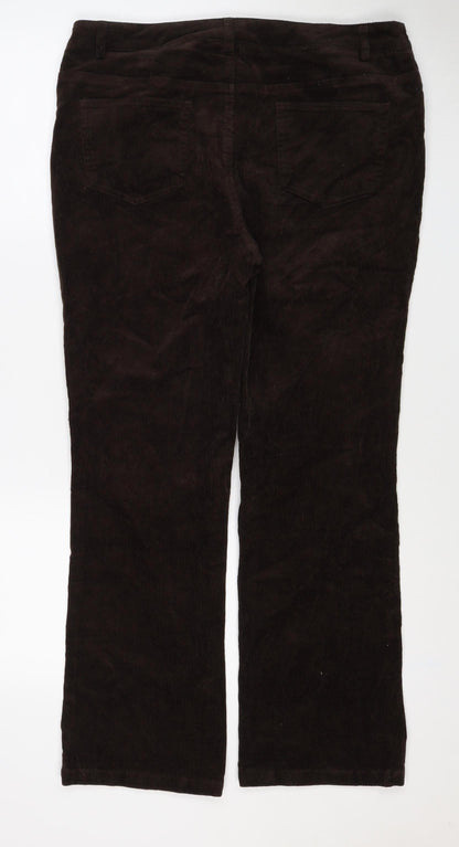 Joe Browns Women’s Brown Corduroy Bootcut Trousers UK 14 Pockets