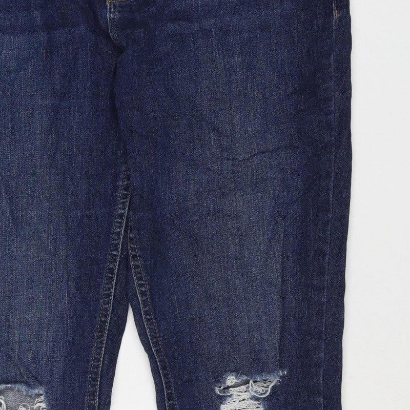 Dorothy Perkins Women Blue UK 14 Skinny Distressed Stretch Jeans