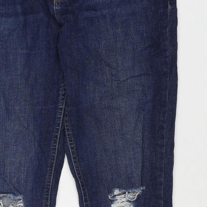 Dorothy Perkins Women Blue UK 14 Skinny Distressed Stretch Jeans