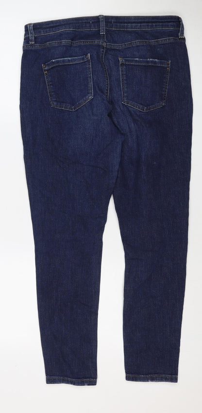 Dorothy Perkins Women Blue UK 14 Skinny Distressed Stretch Jeans