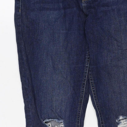 Dorothy Perkins Women Blue UK 14 Skinny Distressed Stretch Jeans