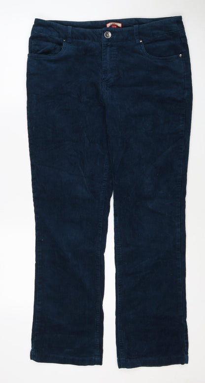 Joe Browns Women’s Blue UK 14 Corduroy Straight Trousers Pockets