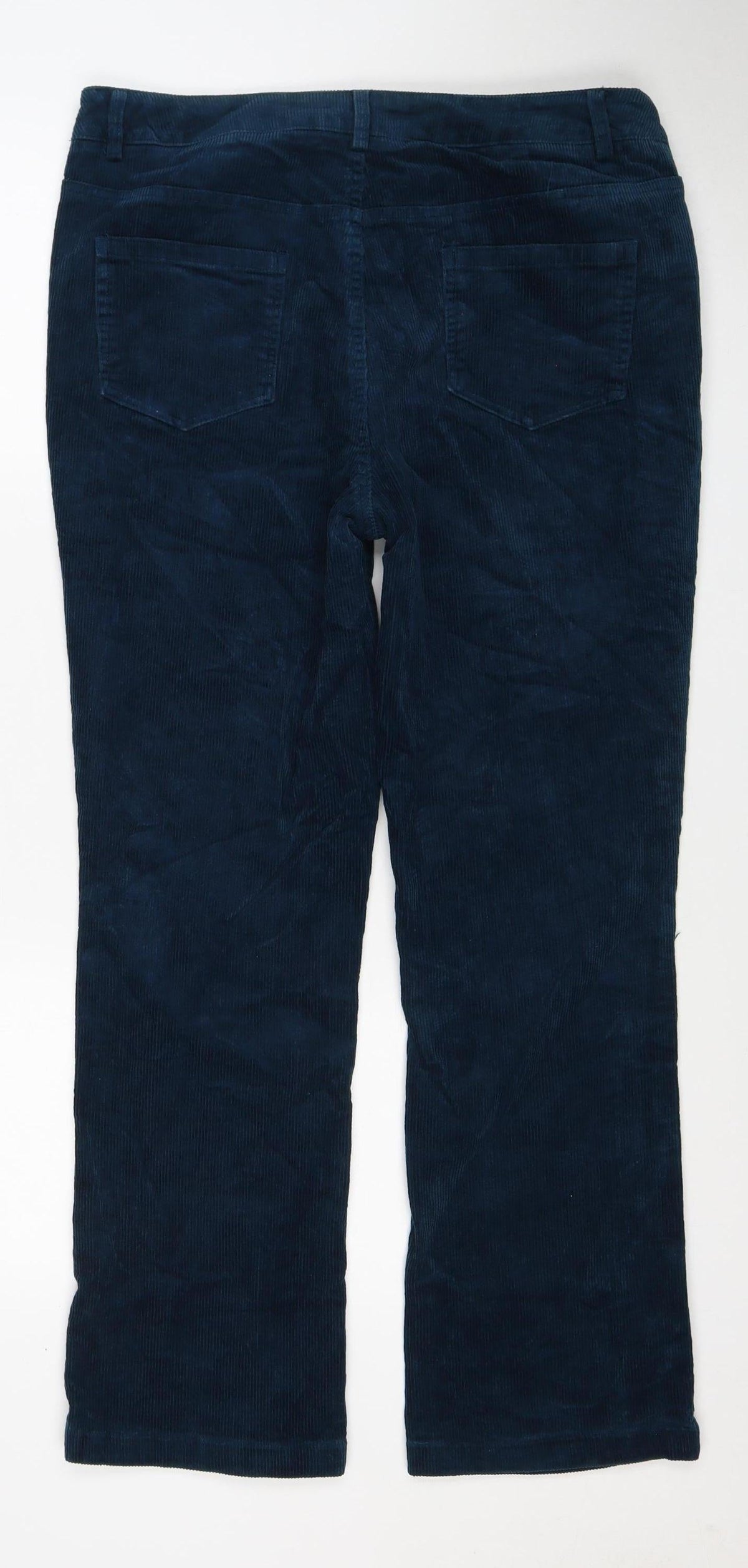 Joe Browns Women’s Blue UK 14 Corduroy Straight Trousers Pockets