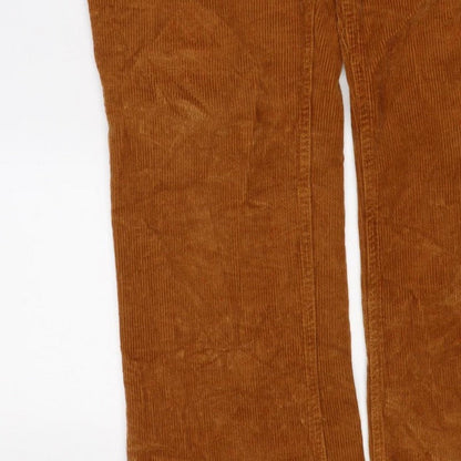 Joe Browns Women Brown Corduroy Straight Trousers Size 14