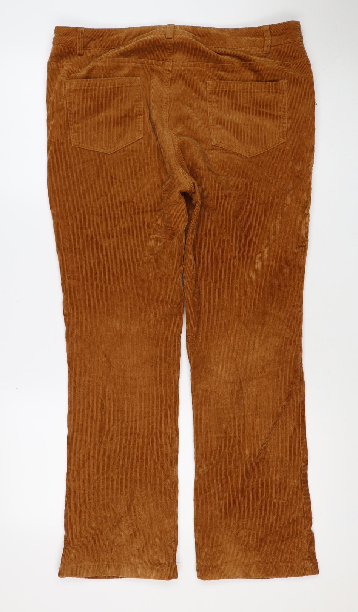 Joe Browns Women Brown Corduroy Straight Trousers Size 14