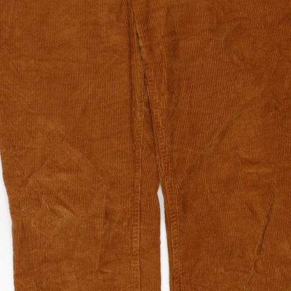 Joe Browns Women Brown Corduroy Straight Trousers Size 14