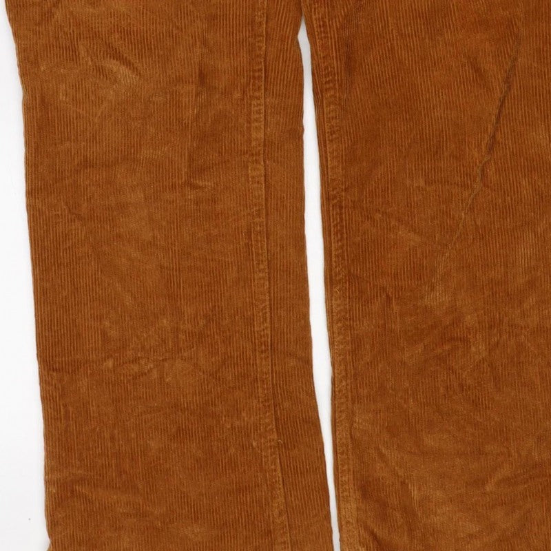 Joe Browns Women Brown Corduroy Straight Trousers Size 14