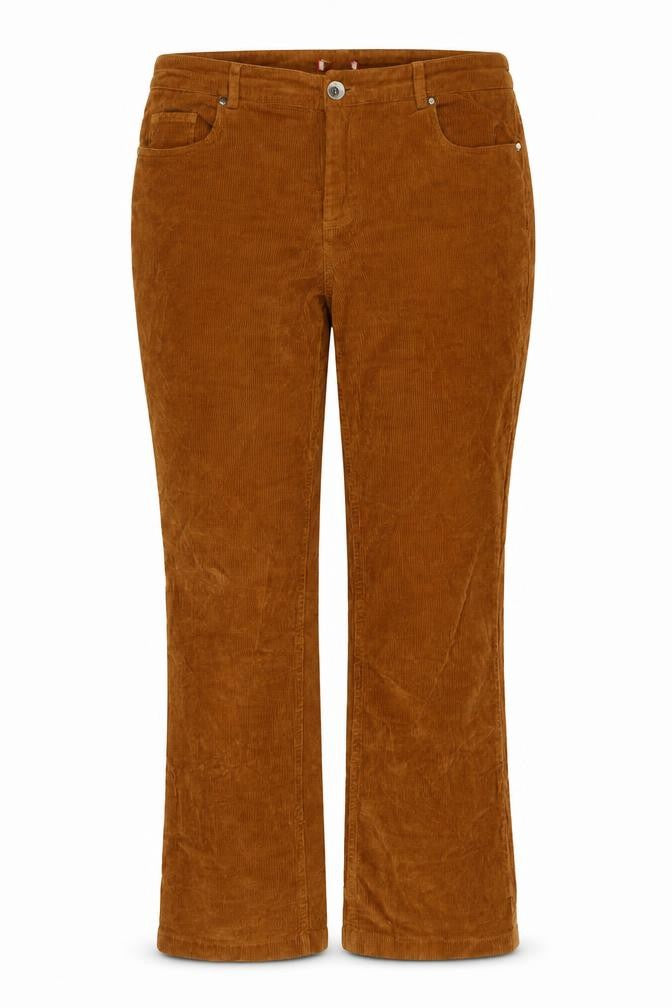Joe Browns Women Brown Corduroy Straight Trousers Size 14